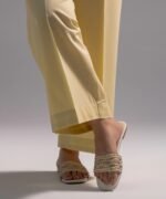 Warm Beige Solid-Color Cotton Trouser